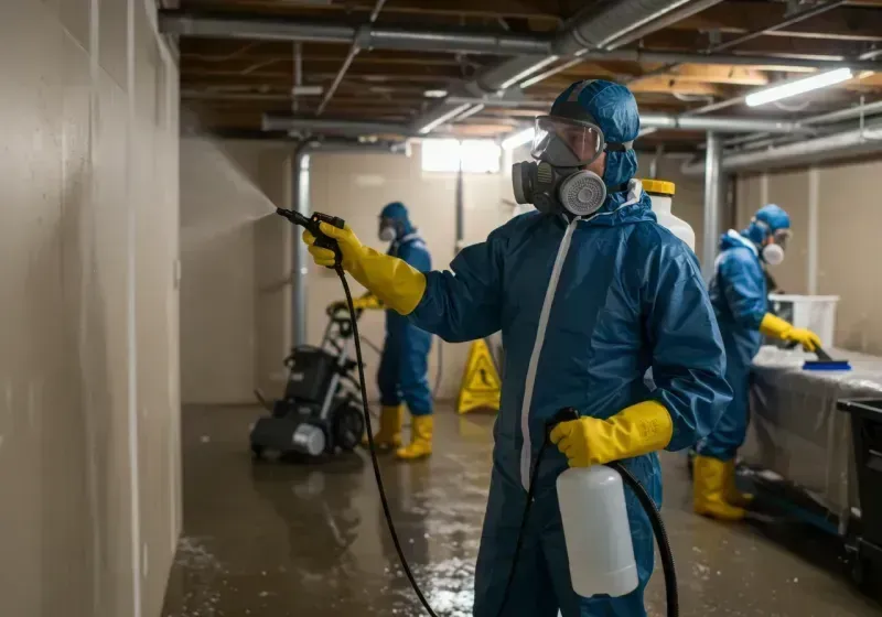 Basement Sanitization and Antimicrobial Treatment process in West Bay Shore, NY