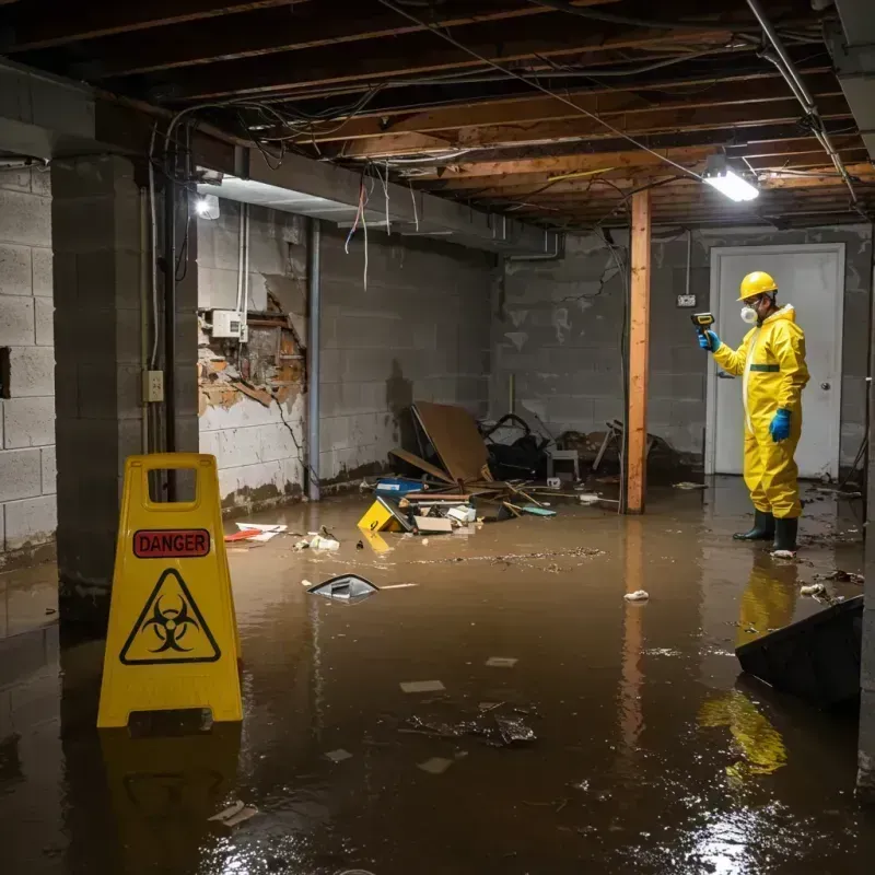 Flooded Basement Electrical Hazard in West Bay Shore, NY Property